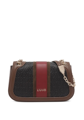 LIU JO monogram-embossed shoulder bag - Black