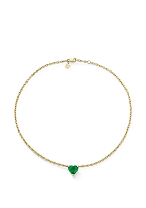 Logan Hollowell emerald heart choker necklace - Gold