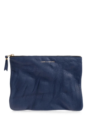 Comme Des Garçons logo-print leather pouch - Blue