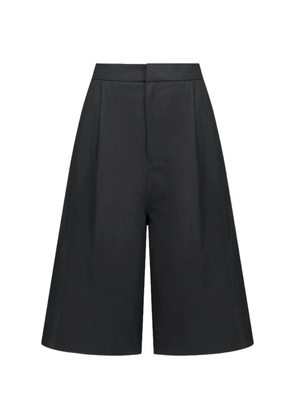 Amomento double-tuck wide-leg shorts - Black