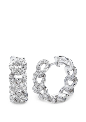 ZYDO cuban chain hoop and diamond earrings - Silver