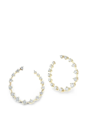 Jade Trau Crescent diamond hoop earrings - Gold