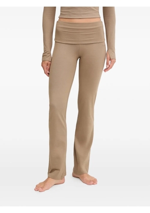 Casall logo-embroidered flared track pants - Brown