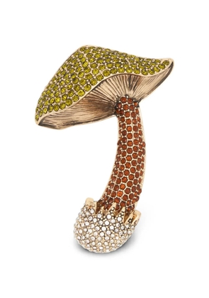 Weekend Max Mara metal brooch with rhinestones - olive green - Gold
