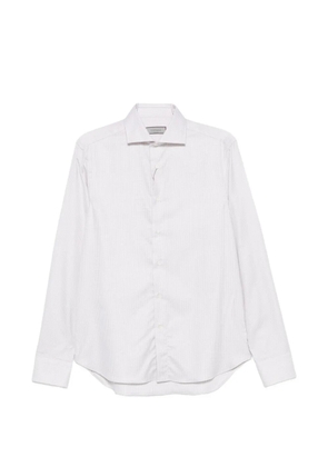 Canali micro-check spread-collar shirt - Neutrals