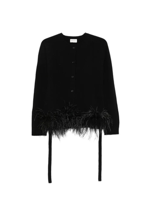 P.A.R.O.S.H. feather-trim cardigan - Black