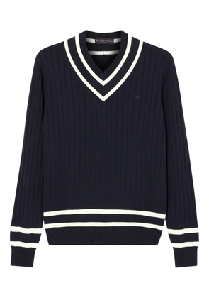 Brooks Brothers logo-embroidered cotton sweater - Blue