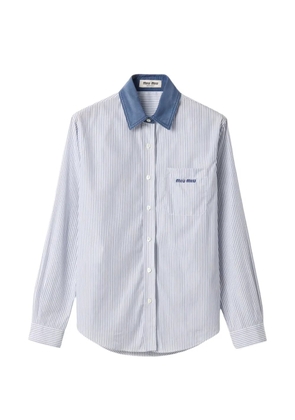 Miu Miu striped poplin shirt - White
