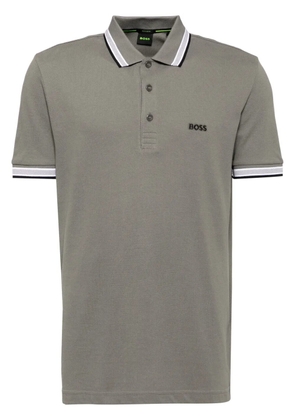 BOSS logo embroidery short-sleeves polo shirt - Grey