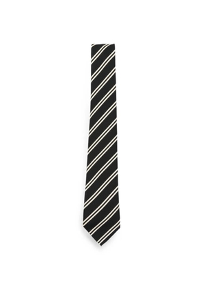 Saint Laurent diagonal-stripe tie - Black