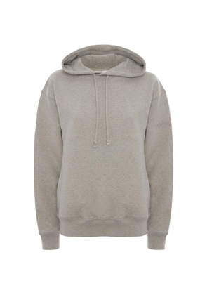 Victoria Beckham logo-embroidered drawstring hoodie - Grey