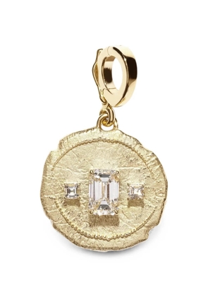 Azlee diamond coin pendant - Gold
