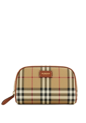 Burberry small check travel pouch - Neutrals