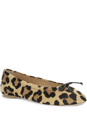 Francesco Russo leather ballerina shoes - Neutrals