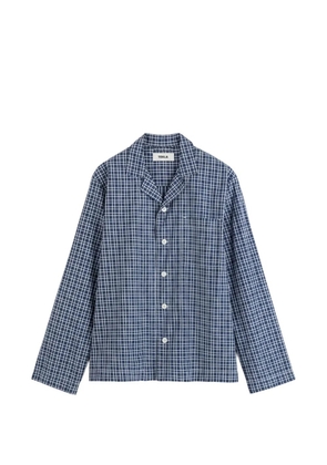 TEKLA check-print cotton pajamas - Blue