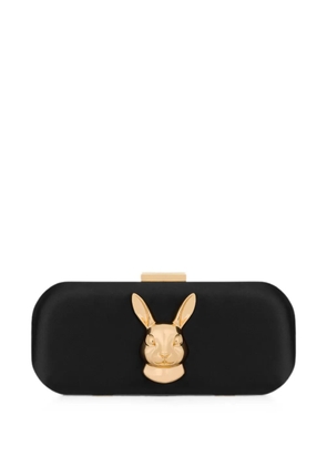 Love Moschino rabbit-plaque clutch bag - Black