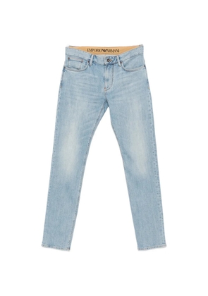 Emporio Armani logo-plaque slim-fit jeans - Blue