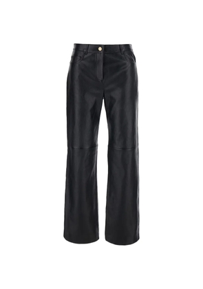 'S Max Mara wide-leg leather trousers - Black
