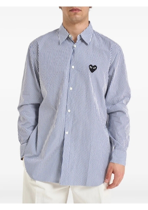 Comme Des Garçons Play striped heart-patch shirt - Blue