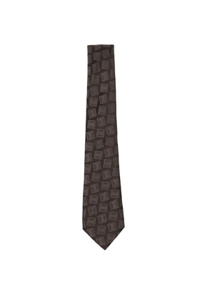 Giorgio Armani geometric-pattern tie - Brown