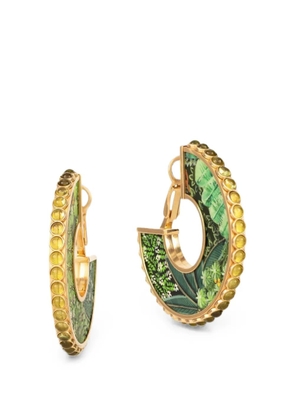 SILVIA FURMANOVICH Miniature Painting peridot and diamond hoop earrings - Gold