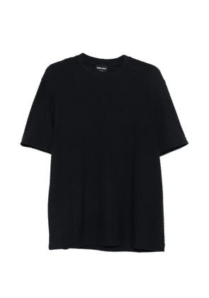 Giorgio Armani chevron-knit T-shirt - Blue