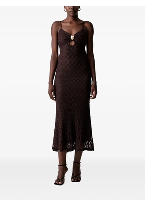Bardot Karla floral-lace cut-out midi dress - Brown