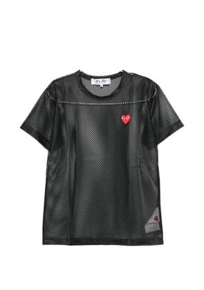 Comme Des Garçons Play heart-patch mesh T-shirt - Black