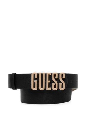 GUESS USA logo-plaque pebbled belt - Black