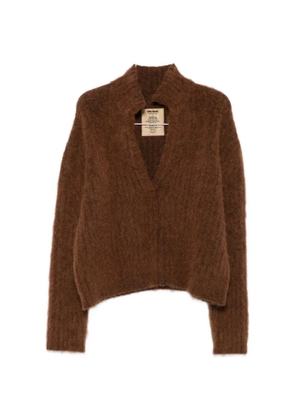 Uma Wang brushed V-neck sweater - Brown