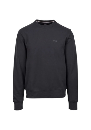 BOSS logo-embroidered crewneck sweatshirt - Black