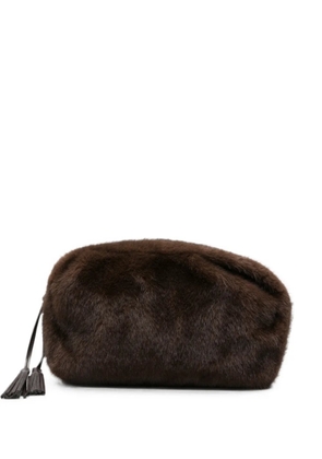 P.A.R.O.S.H. tassel-detail faux-fur clutch bag - Brown