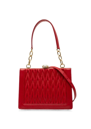 Miu Miu Pre-Owned 2010-2026 Matelasse Lambskin Kiss Lock Solitaire satchel - Red