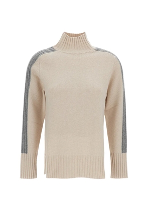 Lorena Antoniazzi high-neck stripe-detail sweater - Neutrals