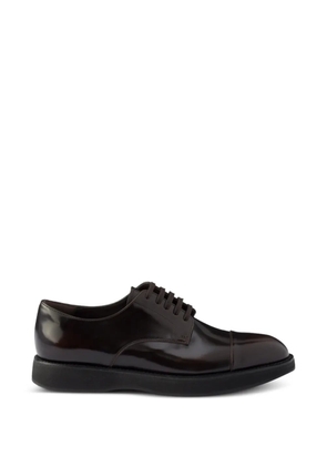 Prada brushed leather lace-up shoes - Brown