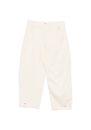 LIU JO logo-plaque cropped trousers - Neutrals