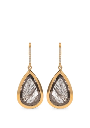 with love diamond drop earrings - Gold