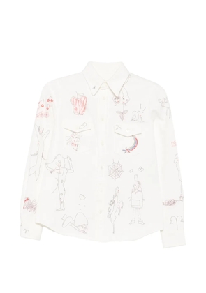 MM6 Maison Margiela graphic-print long-sleeve jacket - White