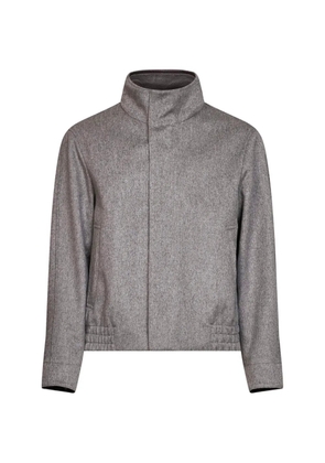 Lardini high-neck elasticated-hem jacket - Grey