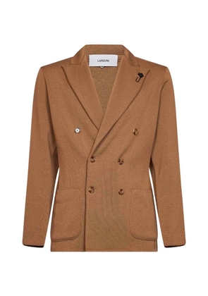 Lardini double-breasted peak-lapel blazer - Brown