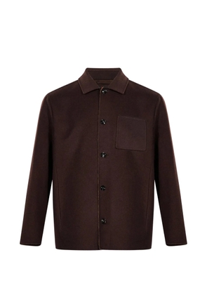 Kiton patch-pocket button-up jacket - Brown