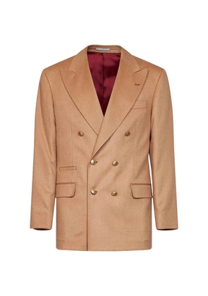 Brunello Cucinelli double-breasted peak-lapel jacket - Neutrals