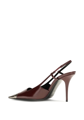 Saint Laurent Jeanne slingback pumps in smooth leather - Red