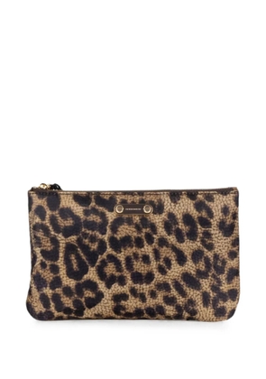 Borbonese leopard-print logo-plaque wallet - Brown