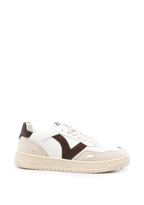Victoria panelled leather sneakers - White