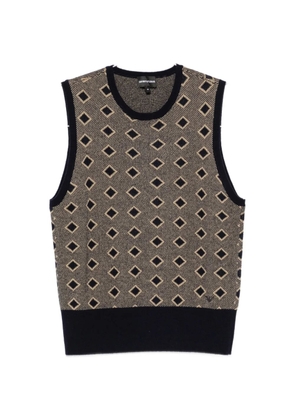 Emporio Armani diamond-patterned sleeveless vest - Neutrals