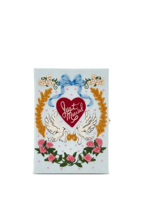 Olympia Le-Tan embroidered-doves clutch bag - Blue