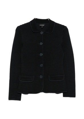 Emporio Armani ribbed-knit jacket - Blue