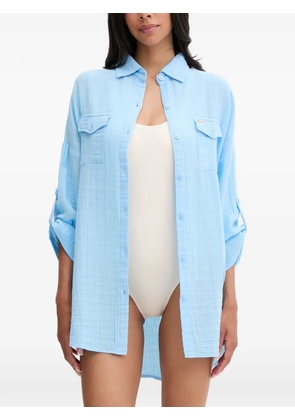 Melissa Odabash button-up chest-pocket shirt - Blue