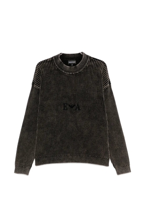 Emporio Armani logo-embroidered sweater - Black
